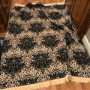 8th Avenue Trading Table Cover Animal Print Fringe Black Gold South Africa